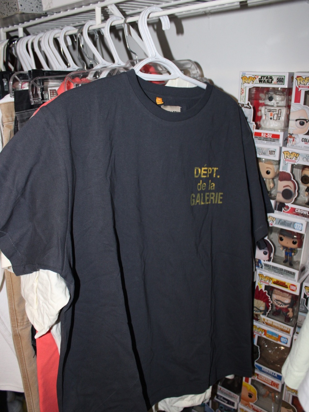 Gallery Dept Black T-Shirt with Yellow 'DEPT. de la GALERIE' Print